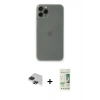 MARSİLYAN™- iPhone 11 Pro Max Kılıf Yadigar Yansıma Serisi - Siyah 20D Premium Cam Ekran Koruyucu + Pers Alüminyum Kamera Lens - SH