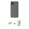 MARSİLYAN™- iPhone 11 Pro Max Kılıf Yadigar Yansıma Serisi - Siyah 20D Premium Cam Ekran Koruyucu + Renkli Kamera Lens Koruma Cam - SI