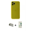 MARSİLYAN™- iPhone 11 Pro Max Kılıf Yadigar Yansıma Serisi - Siyah 20D Premium Cam Ekran Koruyucu + Rainbow Kamera Lens Koruma Cam - YL