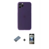 MARSİLYAN™- iPhone 11 Pro Max Kılıf Yadigar Yansıma Serisi - Siyah 34D Hayalet Izgaralı Cam + Metal Kamera Lens Koruma Cam - GD