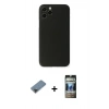 MARSİLYAN™- iPhone 11 Pro Max Kılıf Yadigar Yansıma Serisi - Siyah 34D Hayalet Izgaralı Cam + Metal Kamera Lens Koruma Cam - SH