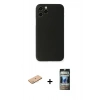 MARSİLYAN™- iPhone 11 Pro Max Kılıf Yadigar Yansıma Serisi - Siyah 34D Hayalet Izgaralı Cam + Pembe Renkli Kamera Lens Koruma Cam