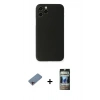MARSİLYAN™- iPhone 11 Pro Max Kılıf Yadigar Yansıma Serisi - Siyah 34D Hayalet Izgaralı Cam + Shine Kamera Lens Koruma Cam - PE