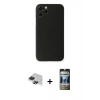 MARSİLYAN™- iPhone 11 Pro Max Kılıf Yadigar Yansıma Serisi - Siyah 34D Hayalet Izgaralı Cam + Pers Alüminyum Kamera Lens - SH