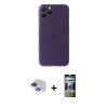 MARSİLYAN™- iPhone 11 Pro Max Kılıf Yadigar Yansıma Serisi - Siyah 34D Hayalet Izgaralı Cam + Pers Alüminyum Kamera Lens - LT