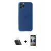 MARSİLYAN™- iPhone 11 Pro Max Kılıf Yadigar Yansıma Serisi - Siyah 34D Hayalet Izgaralı Cam + Kamera Lens Koruma Cam - SF