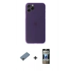 MARSİLYAN™- iPhone 11 Pro Max Kılıf Yadigar Yansıma Serisi - Siyah 34D Hayalet Izgaralı Cam + Shine Kamera Lens Koruma Cam - GI