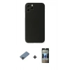 MARSİLYAN™- iPhone 11 Pro Max Kılıf Yadigar Yansıma Serisi - Siyah 34D Hayalet Izgaralı Cam + Shine Kamera Lens Koruma Cam - SH