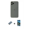 MARSİLYAN™- iPhone 11 Pro Max Kılıf Yadigar Yansıma Serisi - Siyah 34D Izgaralı Cam + Metal Kamera Lens Koruma Cam - GS