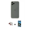MARSİLYAN™- iPhone 11 Pro Max Kılıf Yadigar Yansıma Serisi - Siyah 34D Izgaralı Cam + Pers Alüminyum Kamera Lens - KI