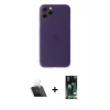 MARSİLYAN™- iPhone 11 Pro Max Kılıf Yadigar Yansıma Serisi - Siyah 360 Mat Full Body Arka Koruyucu + Kamera Lens Koruma Cam - SF