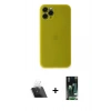 MARSİLYAN™- iPhone 11 Pro Max Kılıf Yadigar Yansıma Serisi - Siyah 360 Mat Full Body Arka Koruyucu + Kamera Lens Koruma Cam - SF