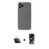 MARSİLYAN™- iPhone 11 Pro Max Kılıf Yadigar Yansıma Serisi - Siyah 360 Mat Full Body Arka Koruyucu + Kamera Lens Koruma Cam - SF