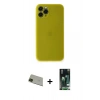 MARSİLYAN™- iPhone 11 Pro Max Kılıf Yadigar Yansıma Serisi - Siyah 360 Mat Full Body Arka Koruyucu + Rainbow Kamera Lens Koruma Cam - YL