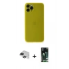 MARSİLYAN™- iPhone 11 Pro Max Kılıf Yadigar Yansıma Serisi - Siyah 360 Mat Full Body Arka Koruyucu + Pers Alüminyum Kamera Lens - SH