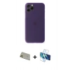 MARSİLYAN™- iPhone 11 Pro Max Kılıf Yadigar Yansıma Serisi - Siyah 3D Antistatik Cam Ekran Koruyucu + Gold Rainbow Kamera Lens Koruma Cam