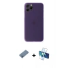MARSİLYAN™- iPhone 11 Pro Max Kılıf Yadigar Yansıma Serisi - Siyah 3D Antistatik Cam Ekran Koruyucu + Shine Kamera Lens Koruma Cam - MI
