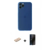 MARSİLYAN™- iPhone 11 Pro Max Kılıf Yadigar Yansıma Serisi - Siyah 3D Antistatik Hayalet Cam Ekran Koruyucu + Renkli Kamera Lens Koruma Cam - MI