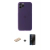 MARSİLYAN™- iPhone 11 Pro Max Kılıf Yadigar Yansıma Serisi - Siyah 3D Antistatik Hayalet Cam Ekran Koruyucu + Renkli Kamera Lens Koruma Cam - MI