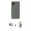 MARSİLYAN™- iPhone 11 Pro Max Kılıf Yadigar Yansıma Serisi - Siyah 6D Mat Seramik Hayalet Nano Ekran Koruyucu + Pers Alüminyum Kamera Lens - SH