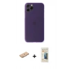 MARSİLYAN™- iPhone 11 Pro Max Kılıf Yadigar Yansıma Serisi - Siyah 6D Mat Seramik Hayalet Nano Ekran Koruyucu + Pembe Renkli Kamera Lens Koruma Cam