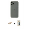 MARSİLYAN™- iPhone 11 Pro Max Kılıf Yadigar Yansıma Serisi - Siyah 6D Mat Seramik Hayalet Nano Ekran Koruyucu + Renkli Kamera Lens Koruma Cam - SI