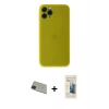 MARSİLYAN™- iPhone 11 Pro Max Kılıf Yadigar Yansıma Serisi - Siyah 6D Mat Seramik Hayalet Nano Ekran Koruyucu + Rainbow Kamera Lens Koruma Cam - YL