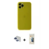 MARSİLYAN™- iPhone 11 Pro Max Kılıf Yadigar Yansıma Serisi - Siyah 6D Mat Seramik Hayalet Nano Ekran Koruyucu + Pers Alüminyum Kamera Lens - LT