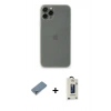 MARSİLYAN™- iPhone 11 Pro Max Kılıf Yadigar Yansıma Serisi - Siyah Bilvis Hayalet Cam Ekran Koruyucu + Metal Kamera Lens Koruma Cam - GS