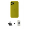 MARSİLYAN™- iPhone 11 Pro Max Kılıf Yadigar Yansıma Serisi - Siyah Bilvis Hayalet Cam Ekran Koruyucu + Kamera Lens Koruma Cam - SF