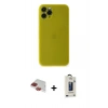 MARSİLYAN™- iPhone 11 Pro Max Kılıf Yadigar Yansıma Serisi - Siyah Bilvis Hayalet Cam Ekran Koruyucu + Pers Alüminyum Kamera Lens - KI