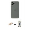 MARSİLYAN™- iPhone 11 Pro Max Kılıf Yadigar Yansıma Serisi - Siyah Bilvis Hayalet Cam Ekran Koruyucu + Renkli Kamera Lens Koruma Cam - MI