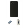 MARSİLYAN™- iPhone 11 Pro Max Kılıf Yadigar Yansıma Serisi - Siyah Bilvis Hayalet Cam Ekran Koruyucu + Metal Kamera Lens Koruma Cam - MR