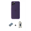 MARSİLYAN™- iPhone 11 Pro Max Kılıf Yadigar Yansıma Serisi - Siyah Bilvis Hayalet Cam Ekran Koruyucu + Metal Kamera Lens Koruma Cam - MR