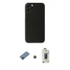 MARSİLYAN™- iPhone 11 Pro Max Kılıf Yadigar Yansıma Serisi - Siyah Bilvis Hayalet Cam Ekran Koruyucu + Metal Kamera Lens Koruma Cam - MI