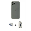 MARSİLYAN™- iPhone 11 Pro Max Kılıf Yadigar Yansıma Serisi - Siyah Bilvis Hayalet Cam Ekran Koruyucu + Pers Alüminyum Kamera Lens - LT