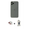 MARSİLYAN™- iPhone 11 Pro Max Kılıf Yadigar Yansıma Serisi - Siyah Bilvis Hayalet Cam Ekran Koruyucu + Pers Alüminyum Kamera Lens - KI