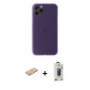 MARSİLYAN™- iPhone 11 Pro Max Kılıf Yadigar Yansıma Serisi - Siyah Bilvis Hayalet Cam Ekran Koruyucu + Renkli Kamera Lens Koruma Cam - TU