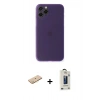 MARSİLYAN™- iPhone 11 Pro Max Kılıf Yadigar Yansıma Serisi - Siyah Bilvis Hayalet Cam Ekran Koruyucu + Sarı Renkli Kamera Lens Koruma Cam