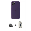 MARSİLYAN™- iPhone 11 Pro Max Kılıf Yadigar Yansıma Serisi - Siyah Bilvis Hayalet Cam Ekran Koruyucu + Kamera Lens Koruma Cam - SF