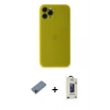 MARSİLYAN™- iPhone 11 Pro Max Kılıf Yadigar Yansıma Serisi - Siyah Bilvis Hayalet Cam Ekran Koruyucu + Shine Kamera Lens Koruma Cam - PE