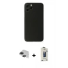MARSİLYAN™- iPhone 11 Pro Max Kılıf Yadigar Yansıma Serisi - Siyah Bilvis Hayalet Cam Ekran Koruyucu + Pers Alüminyum Kamera Lens - SH