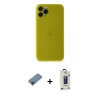 MARSİLYAN™- iPhone 11 Pro Max Kılıf Yadigar Yansıma Serisi - Siyah Bilvis Hayalet Cam Ekran Koruyucu + Metal Kamera Lens Koruma Cam - SH