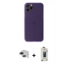 MARSİLYAN™- iPhone 11 Pro Max Kılıf Yadigar Yansıma Serisi - Siyah Bilvis Hayalet Cam Ekran Koruyucu + Pers Alüminyum Kamera Lens - SH