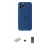 MARSİLYAN™- iPhone 11 Pro Max Kılıf Yadigar Yansıma Serisi - Siyah Joko Magic 5D Hayalet Cam + Mavi Renkli Kamera Lens Koruma Cam