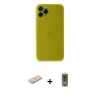 MARSİLYAN™- iPhone 11 Pro Max Kılıf Yadigar Yansıma Serisi - Siyah Joko Magic 5D Hayalet Cam + Mavi Renkli Kamera Lens Koruma Cam