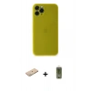 MARSİLYAN™- iPhone 11 Pro Max Kılıf Yadigar Yansıma Serisi - Siyah Joko Magic 5D Hayalet Cam + Renkli Kamera Lens Koruma Cam - YL