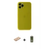 MARSİLYAN™- iPhone 11 Pro Max Kılıf Yadigar Yansıma Serisi - Siyah Joko Magic 5D Hayalet Cam + Renkli Kamera Lens Koruma Cam - TU