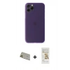 MARSİLYAN™- iPhone 11 Pro Max Kılıf Yadigar Yansıma Serisi - Siyah Mat Seramik Nano Ekran Koruyucu + Rainbow Kamera Lens Koruma Cam - GD