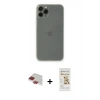 MARSİLYAN™- iPhone 11 Pro Max Kılıf Yadigar Yansıma Serisi - Siyah Mat Seramik Nano Ekran Koruyucu + Kırmızı Pers Alüminyum Kamera Lens